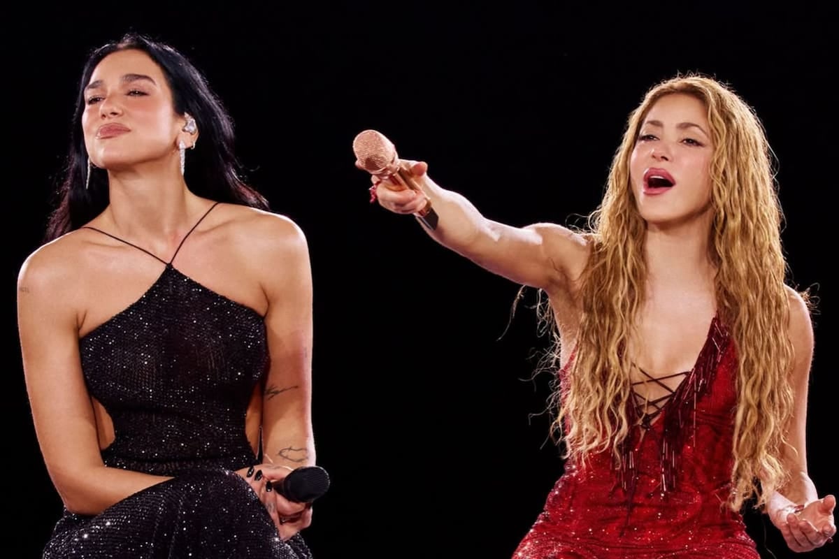 Shakira y Dua Lipa se encontraron en Madrid para cantar Antología y el público casi se cae del Macondo